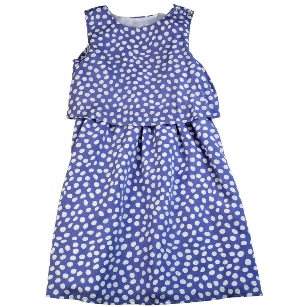 Maggie Breen Blue Dots Elastic Waist Dress