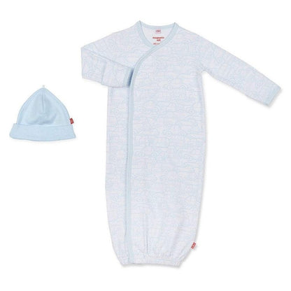 Magnificent Baby Auto Bon Cotton Infant Gown & Hat Set