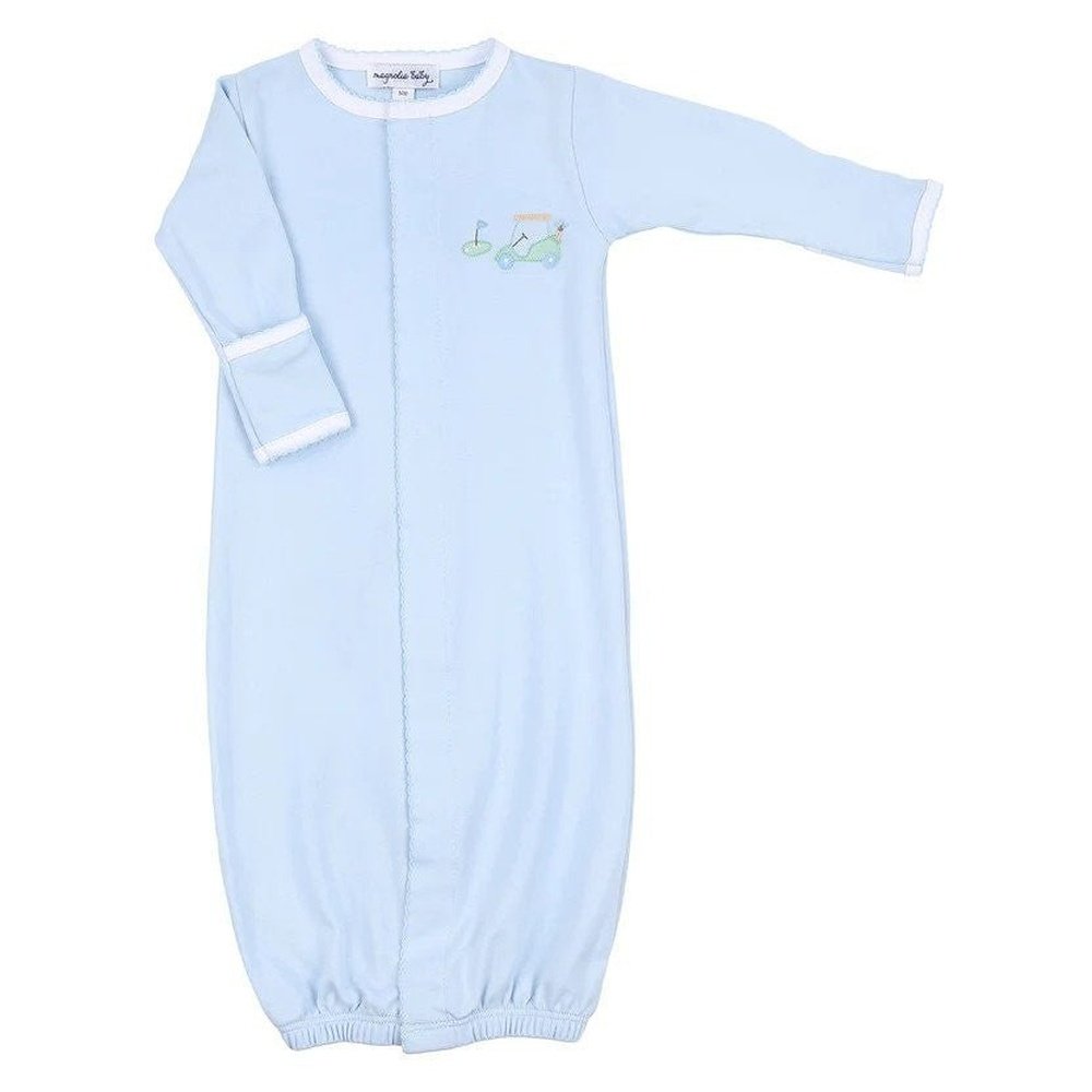 Magnolia Baby Apparel Preemie / Blue Magnolia Baby On the Green Embroidered Converter Gown