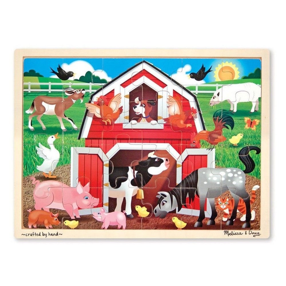 Melissa & Doug Puzzle Animali della Fattoria - Legno - 24 Pezzi unisex (bambini Melissa & Doug Puzzle Animali della Fattoria - Legno - 24 Pezzi unisex (bambini