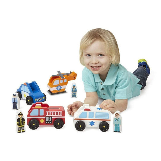 Melissa & Doug Emergency Wooden Vehicle Play Set