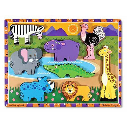 Melissa & Doug Safari Animals Wooden Chunky Puzzle