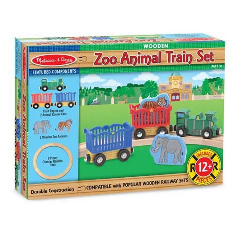 Melissa & Doug Zoo Animal Wooden Train Set