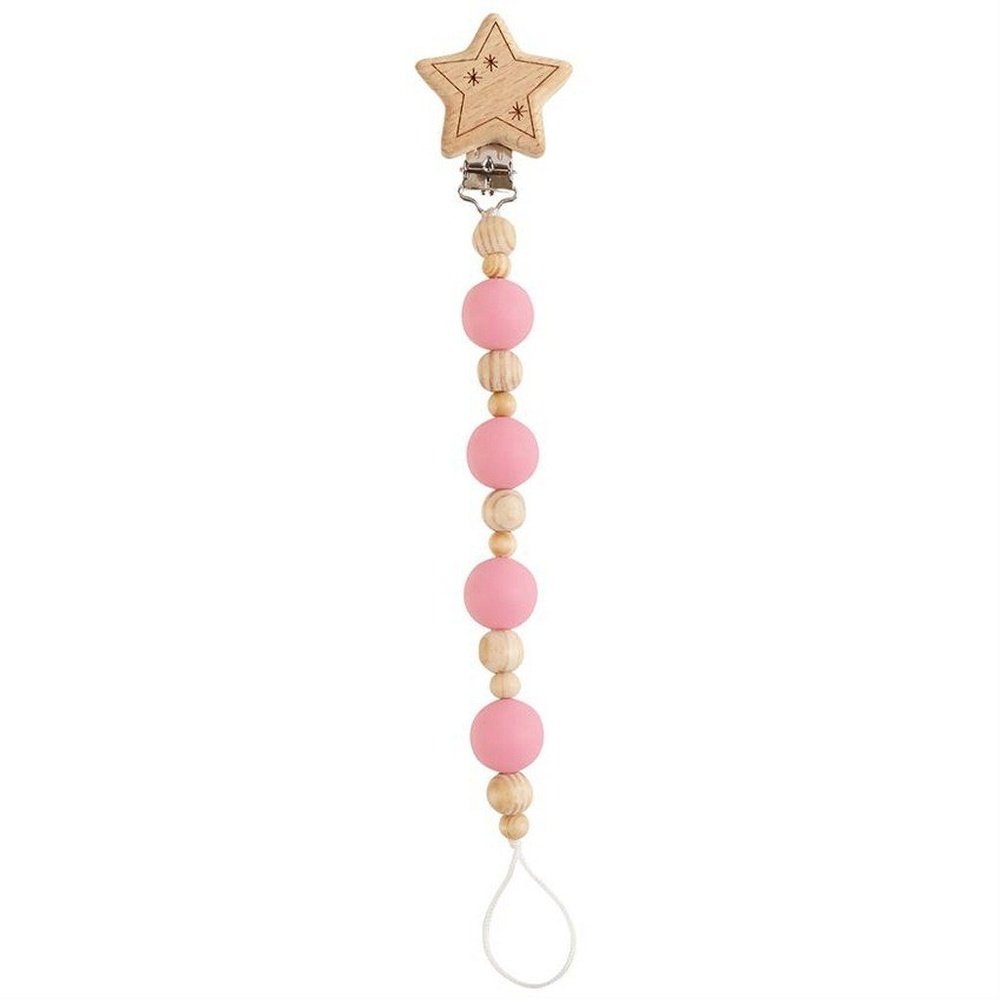 MUD PIE Beaded Wooden and Silicone Pacy Clip