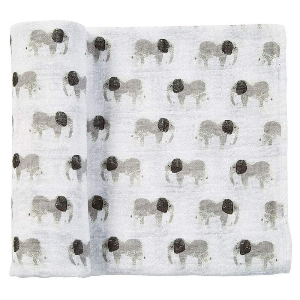 MUD PIE Elephant Muslin Swaddle Blanket