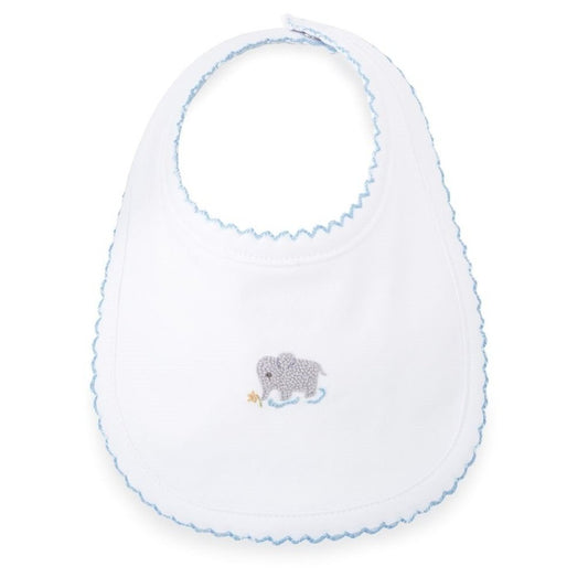 MUD PIE French Knot Elephant Bib Blue