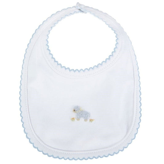 MUD PIE French Knot Lamb Bib Blue