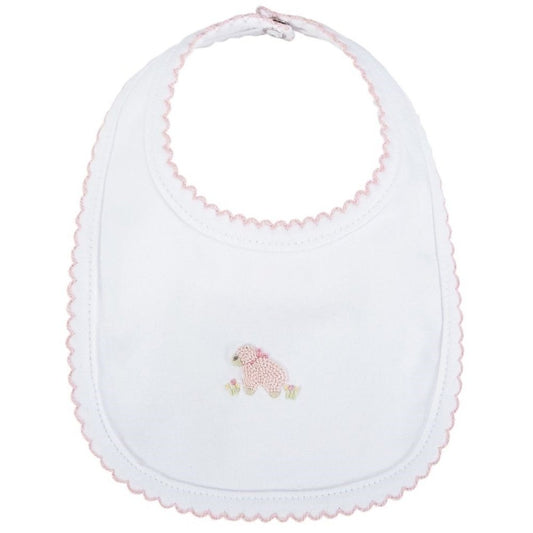 MUD PIE French Knot Lamb Bib Pink