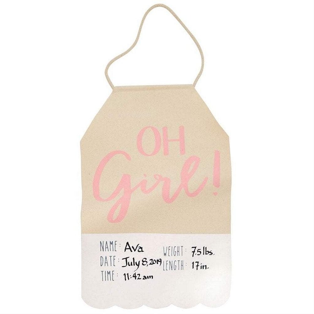 MUD PIE Oh Girl! Welcome Baby Door Hanger Banner