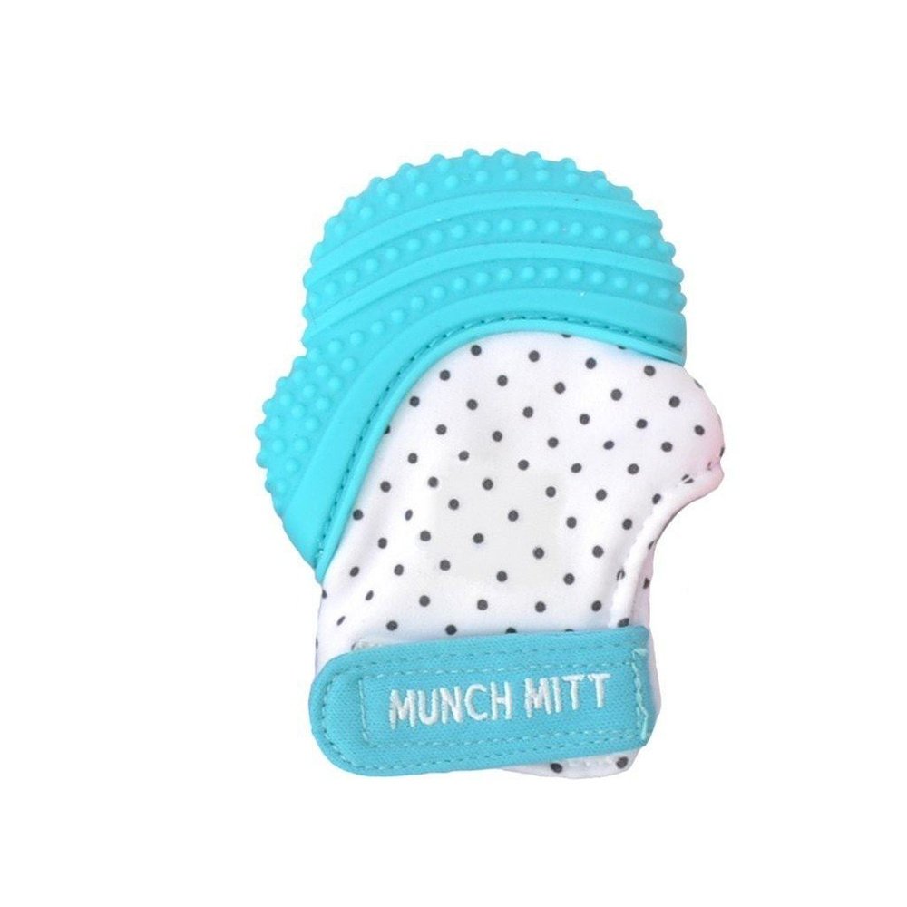 Munch Mitt Baby Teething Mitten & Sensory Toy Aqua Blue