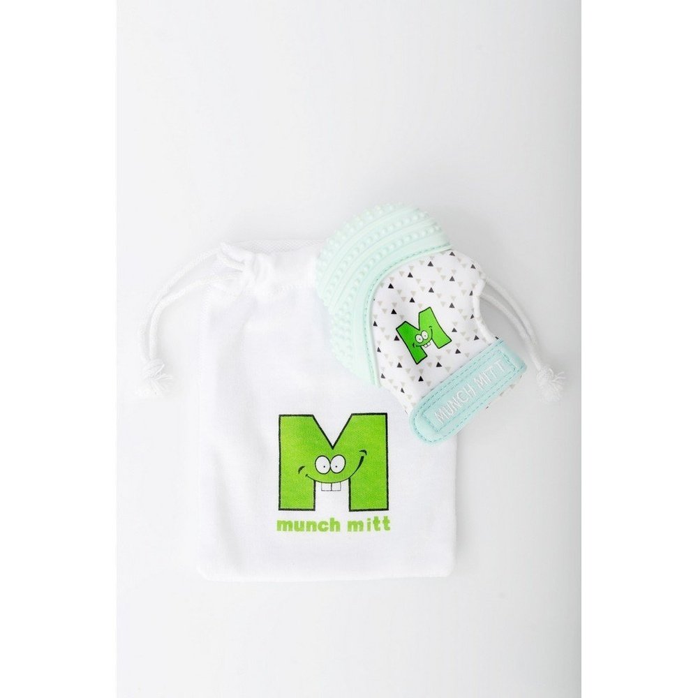 Munch Mitt Baby Teething Mitten & Sensory Toy Mint Green