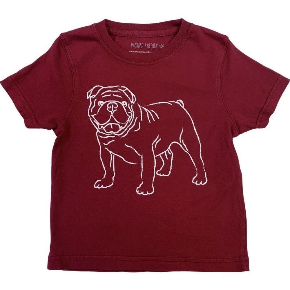 Mustard & Ketchup Kids Short-Sleeve Maroon Bulldog T-Shirt