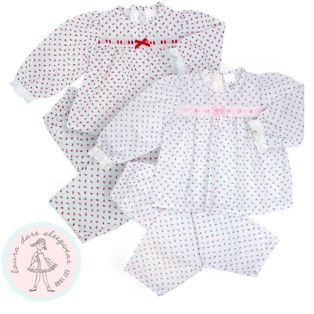 New ICM Toddler Girls Long Sleeve Red Rosebud Pajama