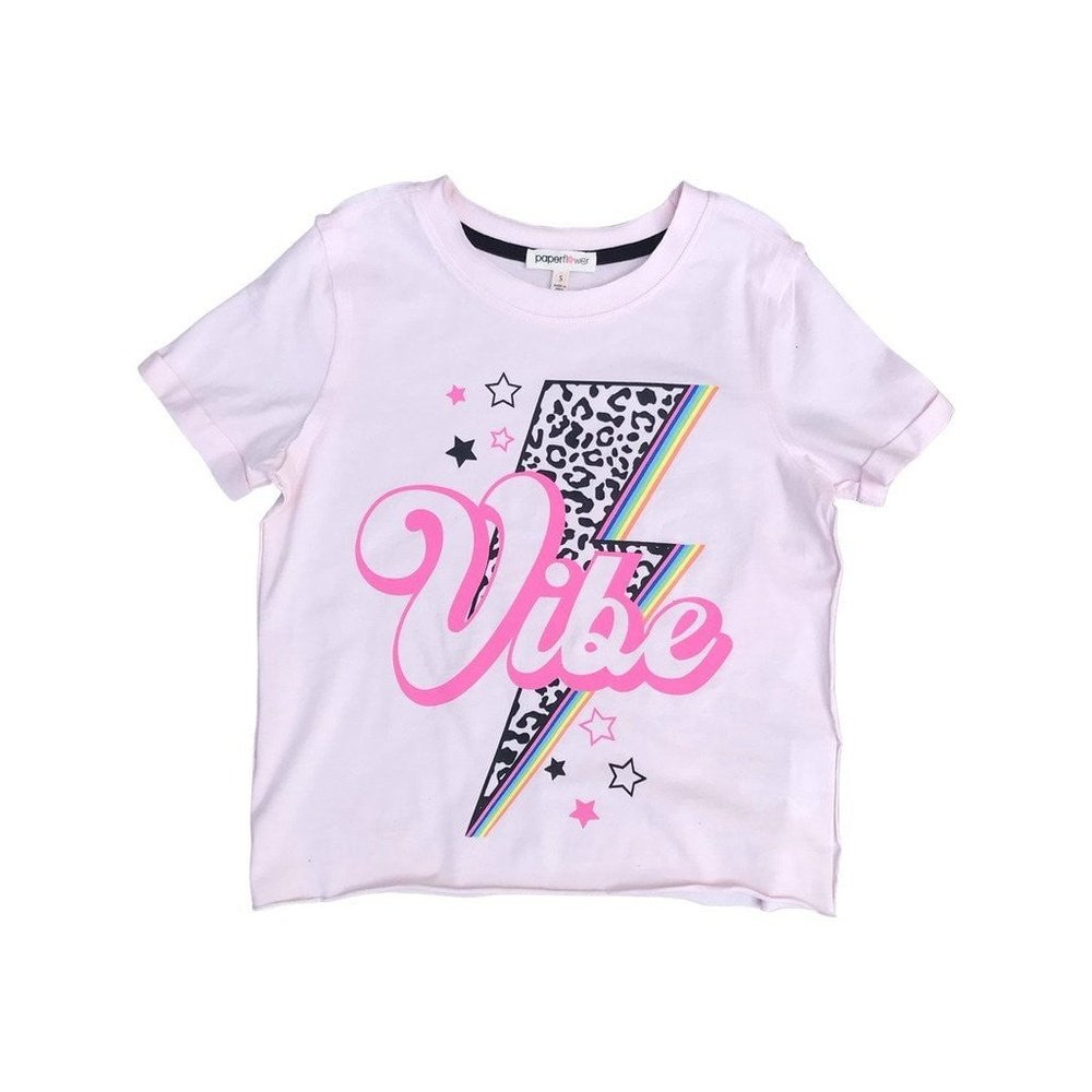 Paper Flower Girls Vibe Raw Edge Tee Shirt