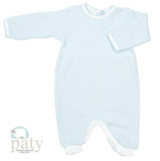 Paty, Inc Long Sleeve Romper Blue