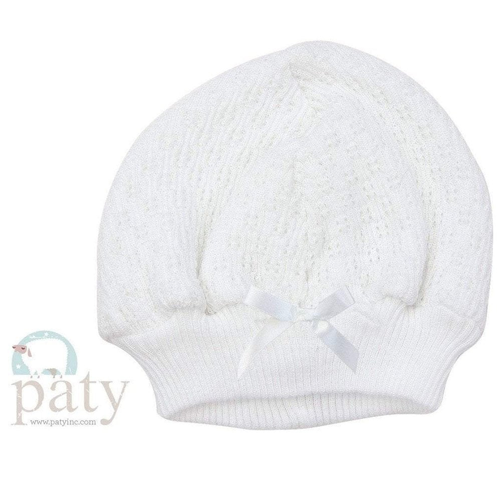 Paty White Skull Cap with Trim