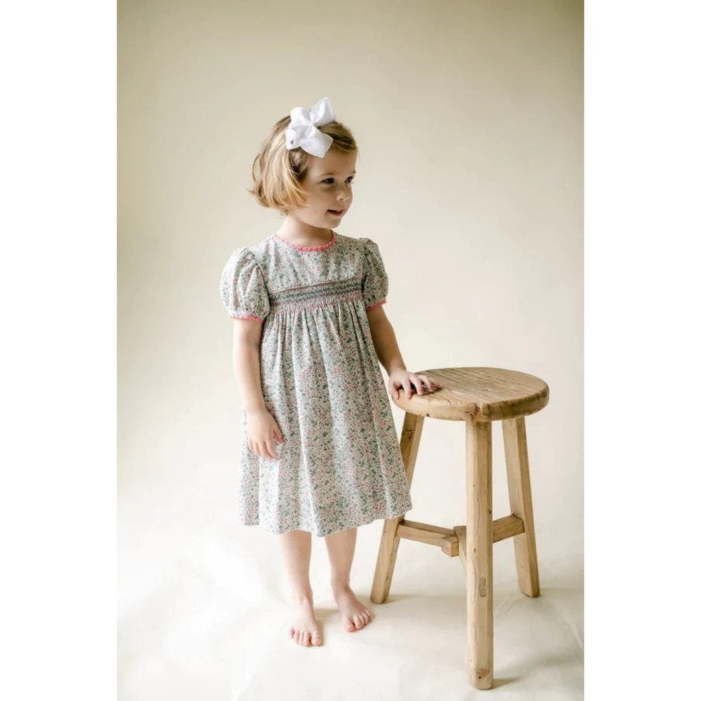 Peggy Green Amelie Smocked Dress Highgrove Floral