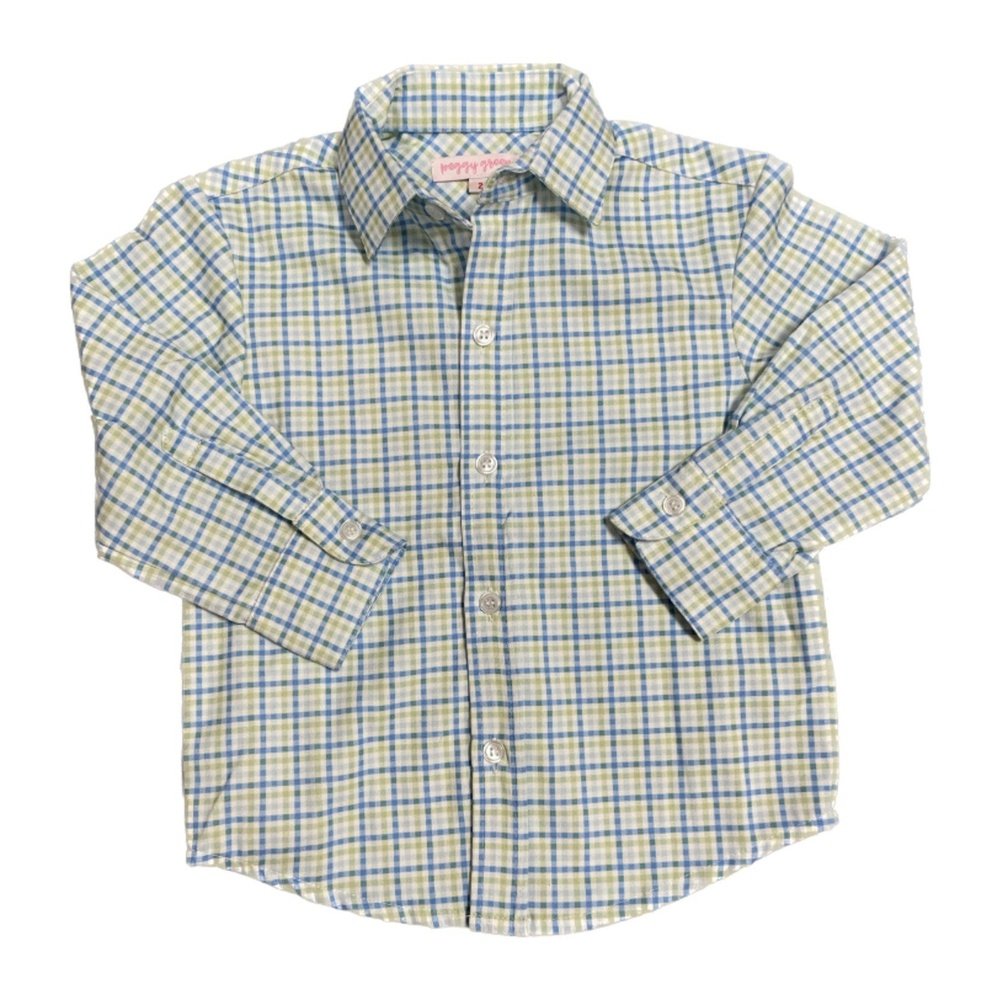 Peggy Green Button Down Shirt Hillwood Plaid