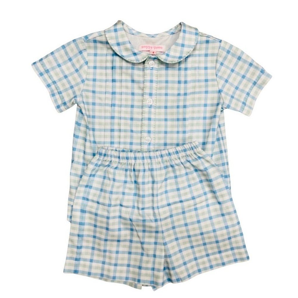 Peggy Green Grasshopper Gingham Dressy Short Set