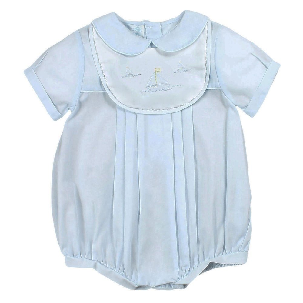 Petit Ami Infant Boys Romper with Bib and Hat