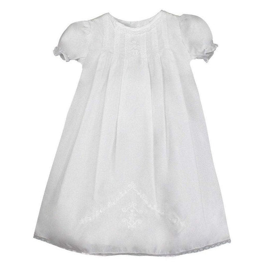 Petit Ami Infant Girl Batiste Gown with Lace and Embroidery