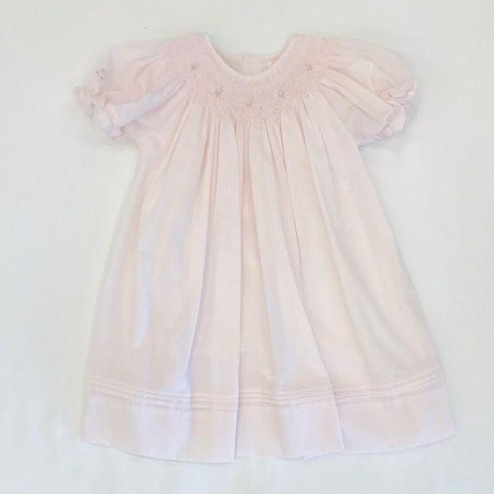Petit Ami Infant Girls Daygown with Hat with Heart Smocking