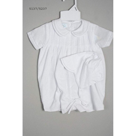 Petit AmiPetit Ami Newborn Boy Romper with Hat PintucksBabysupermarket