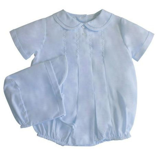 Petit Ami Romper with Hand Feather Stitching and Hat