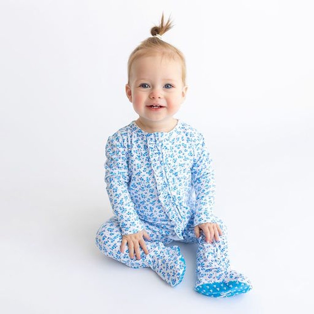 Posh Peanut Andina Ruffle Zipper Footie - Soft and Stylish Footwear for Your Little One