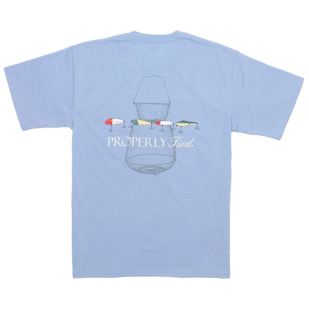 Properly Tied Vintage Lures SS Tee Apparel & Gifts 2 Toddler / Light Blue Properly Tied Vintage Lures Short Sleeve T-Shirt