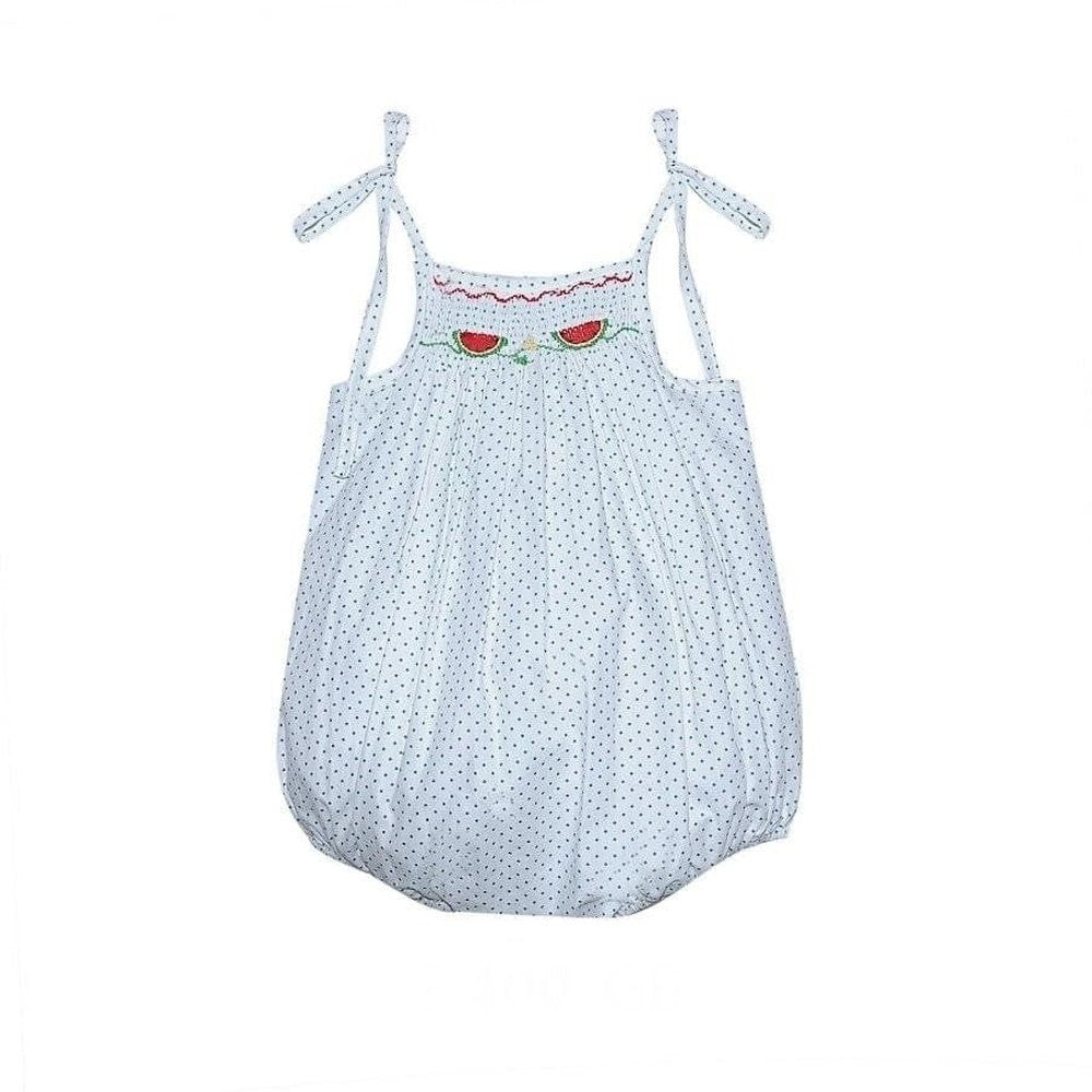 Remember Nguyen Sadie Smock Tie Watermelon Bubble Sunsuit - Perfect for Summer Fun and Protection from the Sun!