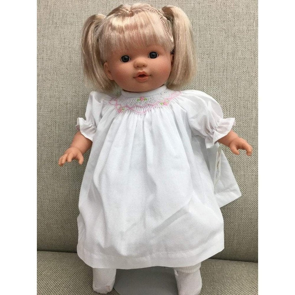 Rosalina Boutique Jade Baby Doll White Smocked Dress