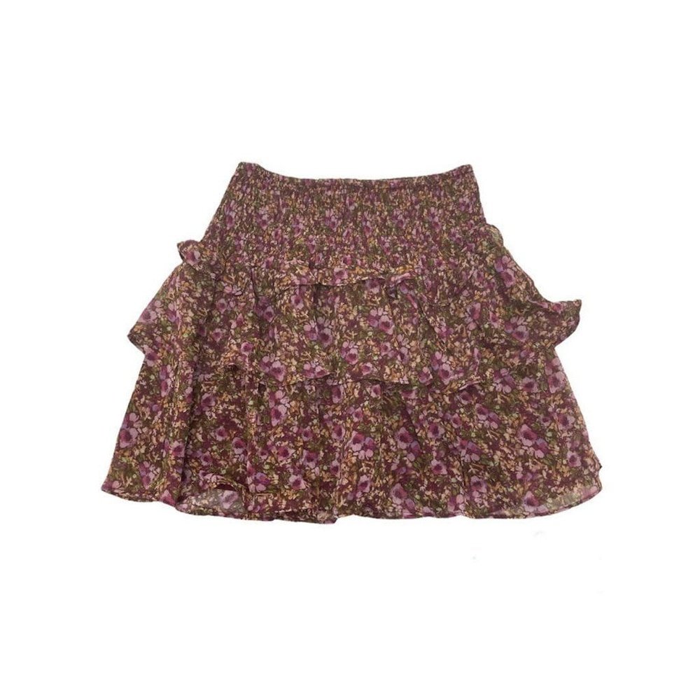 Sadie & Sage Girls Floral Tiered Mini Skirt
