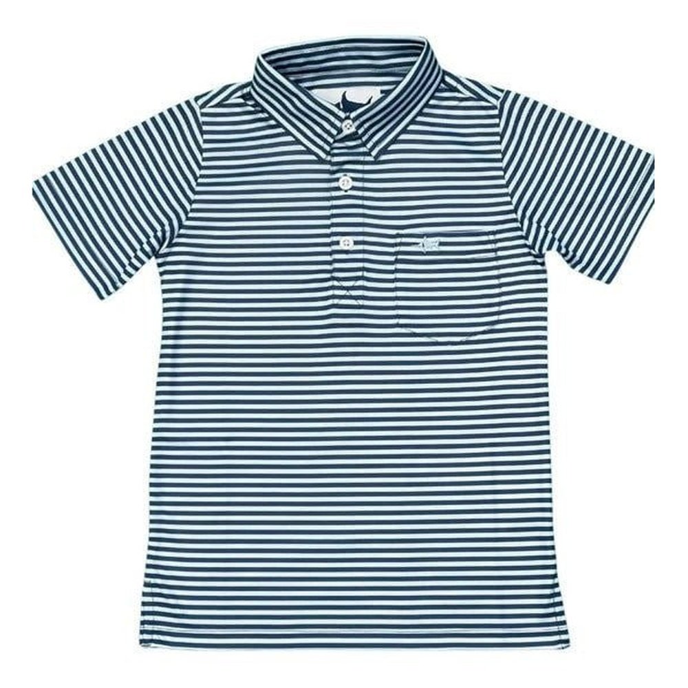 Saltwater Boys Co. Apparel 2 Toddler / Navy & Light Blue Saltwater Boys Co Inshore Performance Striped Polo