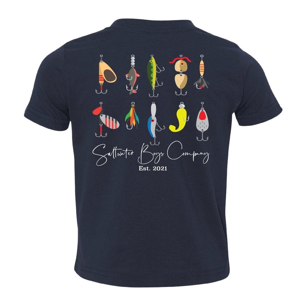 Saltwater Boys Co. Apparel 2 Toddler / Navy Saltwater Boys Co Little Lures Short Sleeve Tee