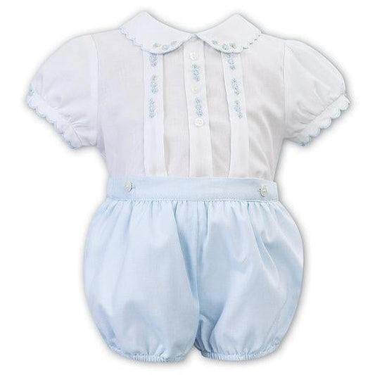 Sarah-Louse White Shirt and Blue Short 2PC Set