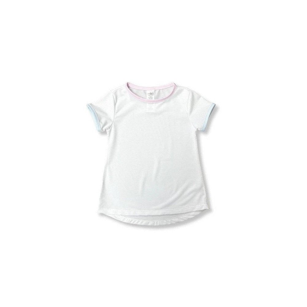 SET Athleisure by Lullaby Set Bridget Basic Tee White/Pink/Blue Mini Gingham