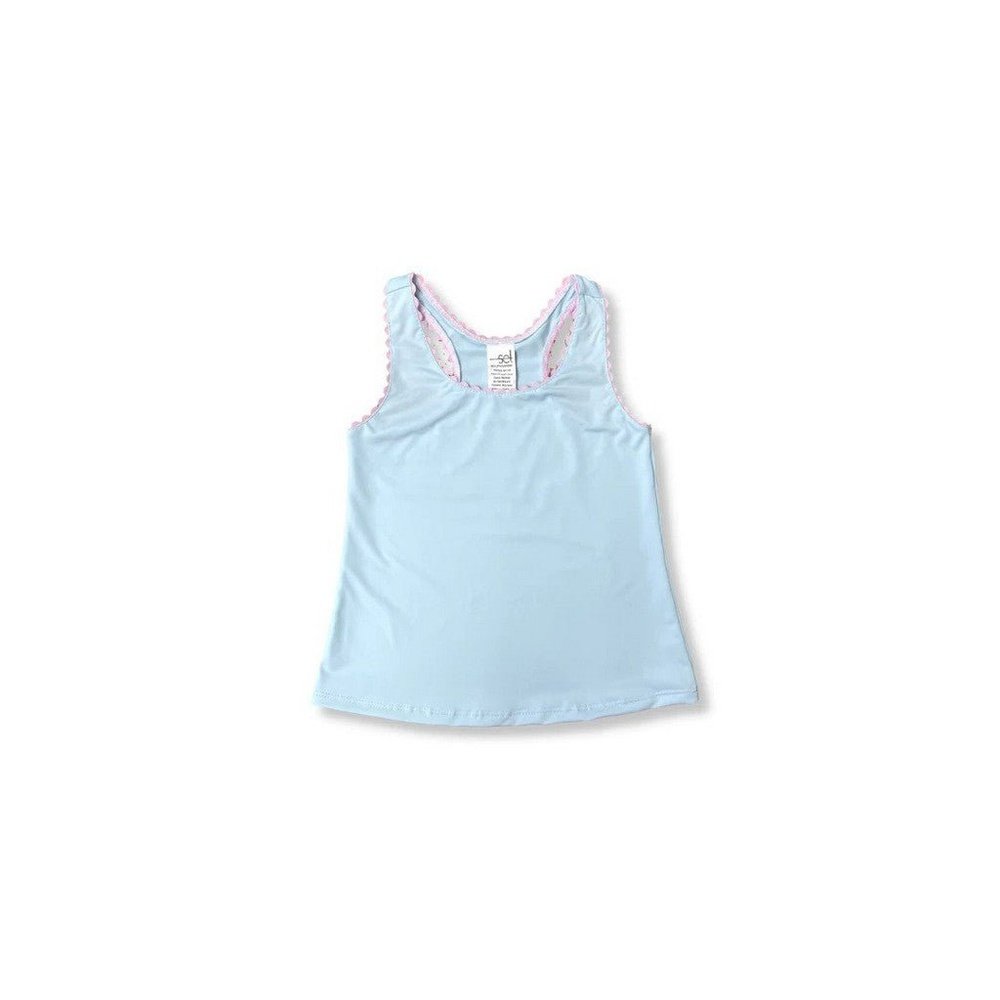 SET Athleisure by Lullaby Set Riley Tank Blue/Pink Ric Rac