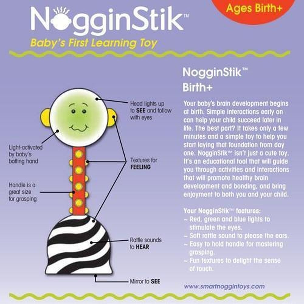 Smart Noggin Nogginstik Developmental Light Up Baby Rattle