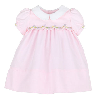 Sophie & Lucas Apparel 12 Mo / Pink Sophie & Lucas Spring Broderie Scallop Dress