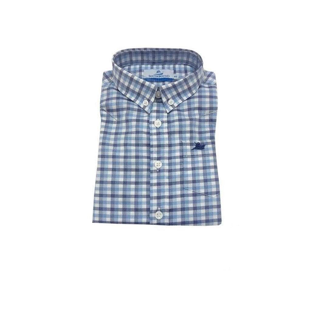 Southbound Boy's Dress Shirt Blue Multi Check