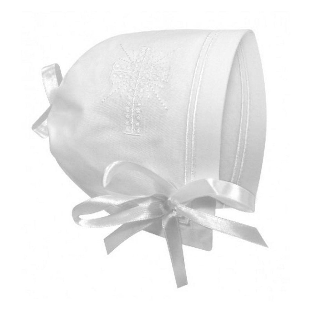 Stephan Baby Christening Bonnet Cross