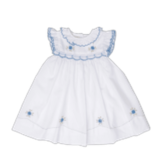 The Oaks Apparel Apparel & Gifts The Oaks Apparel Dixie White Blue Floral Dress