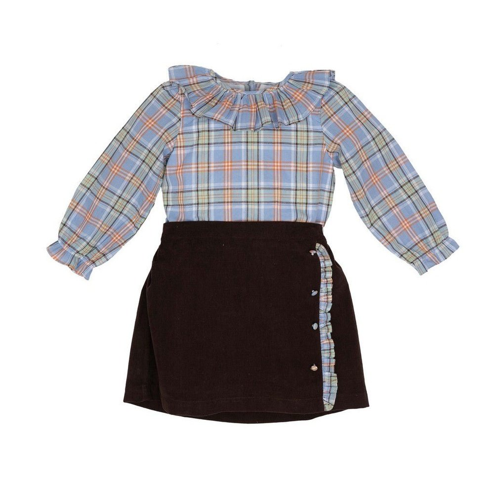 The Oaks Apparel Fall Plaid Paisley Skirt Set