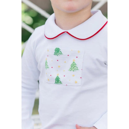 The Proper Peony Holiday Trees Pocket Shirt