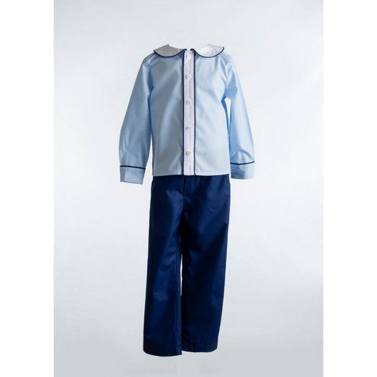 The Yellow Lamb Teddy Shirt and Pant Set Blue