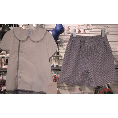 Thread Heirloom Navy Seersucker Short Set