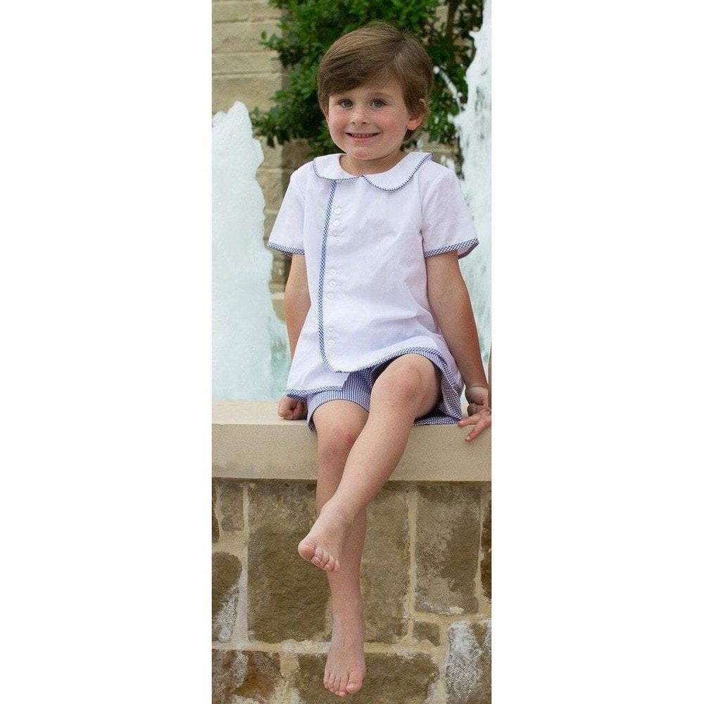 Thread Heirloom Navy Seersucker Short Set