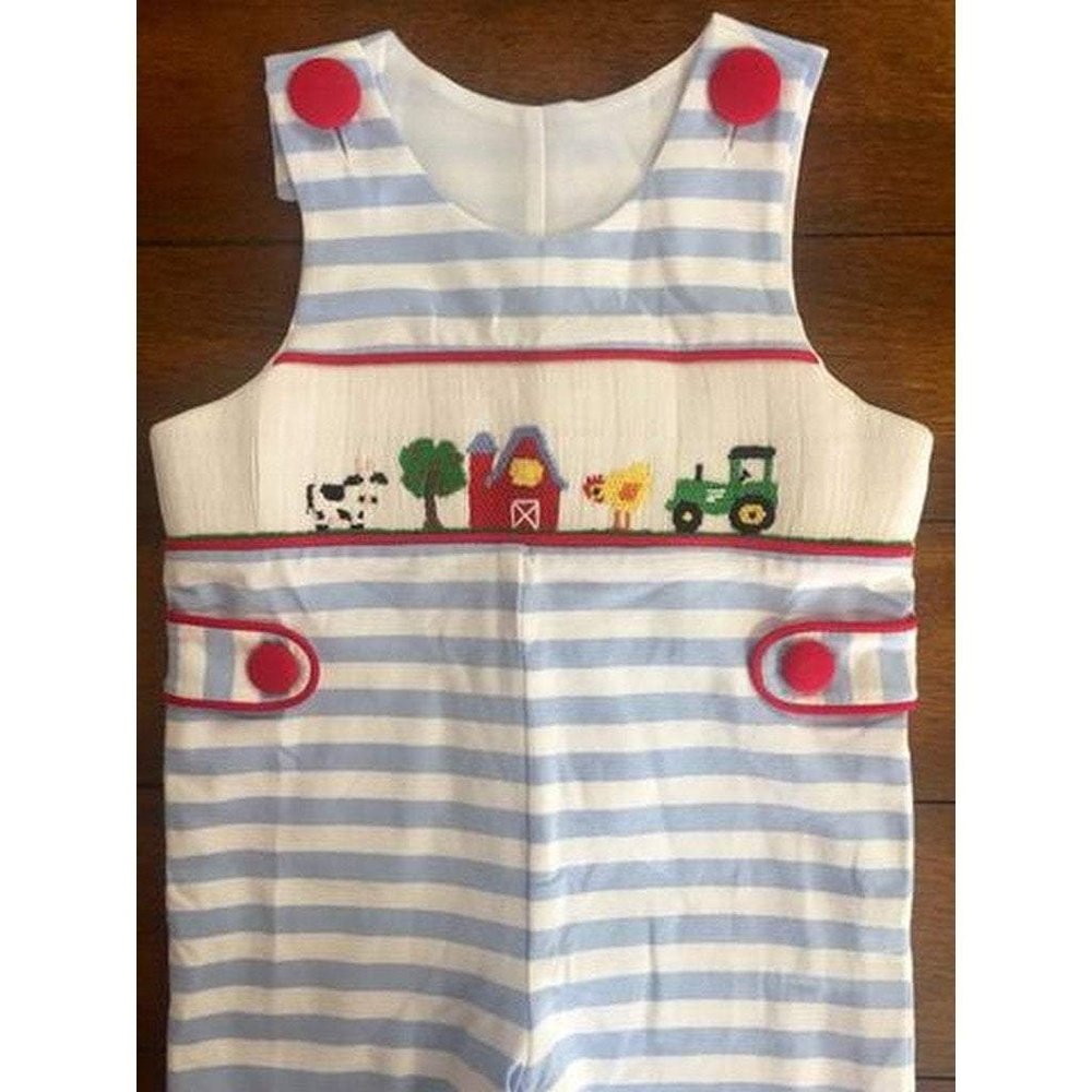 Three Sisters Farmland Smocked Infant Longall Overalls