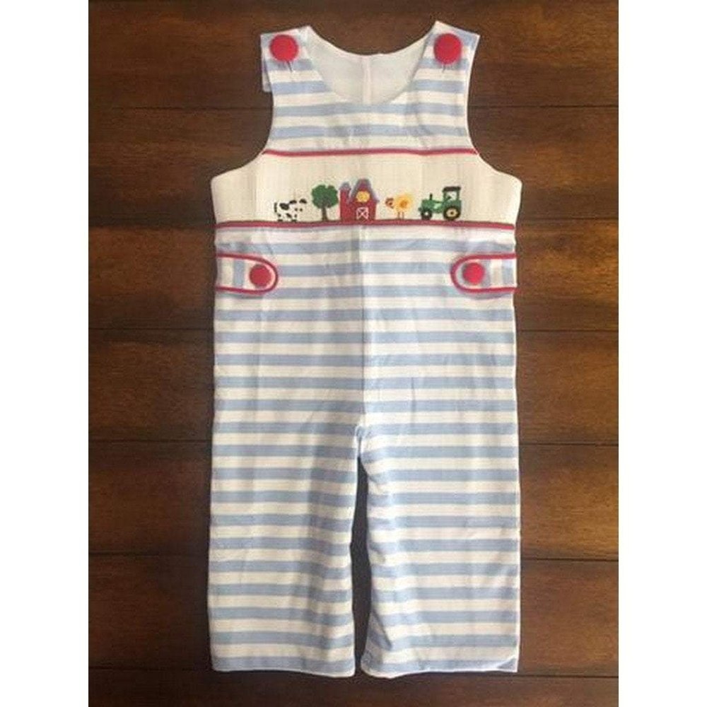 Three Sisters Farmland Smocked Infant Longall Overalls